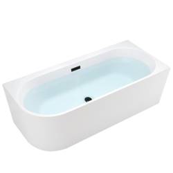 WANNA WOLNOSTOJĄCA 160x75 MERA 509C PRAWA PRZELEW CZARNY MERA-509C-R-P-BL