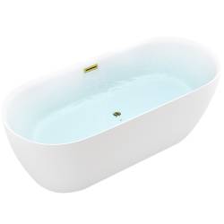 WANNA WOLNOSTOJĄCA 160x75 CESANA 518B BIAŁA AKRYL ZŁOTY PRZELEW HYDROSAN CESANA-518B-P-GL