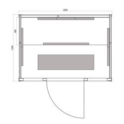SAUNA SUCHA INFRARED NISKOTEMPERATUROWA LAHTI3 3-4 OSOBOWA 153x125 CM LAHTI3