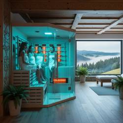 SAUNA SUCHA INFRARED NISKOTEMPERATUROWA ALTA7 5-6 OSOBOWA 180x180 CM ALTA7
