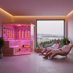 SAUNA SUCHA INFRARED NISKOTEMPERATUROWA ALTA7 5-6 OSOBOWA 180x180 CM ALTA7