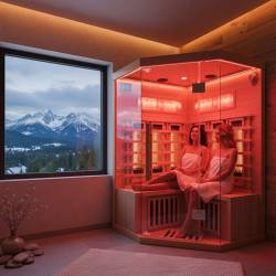SAUNA SUCHA INFRARED NISKOTEMPERATUROWA ALTA6 2-3 OSOBOWA 120x120 CM ALTA6