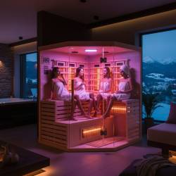 SAUNA SUCHA INFRARED NISKOTEMPERATUROWA ALTA4 4-5 OSOBOWA 150x150 CM ALTA4