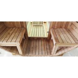 SAUNA OGRODOWA FIŃSKA BECZKA Z PIECEM TROMSO-HG 4-6 OSOBOWA 210x210 CM TROMSO-HG