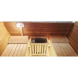 SAUNA OGRODOWA FIŃSKA BECZKA Z PIECEM TROMSO-HG 4-6 OSOBOWA 210x210 CM TROMSO-HG