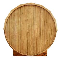 SAUNA OGRODOWA FIŃSKA BECZKA Z PIECEM TROMSO 4-6 OSOBOWA 210x210 CM TROMSO