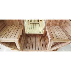 SAUNA OGRODOWA FIŃSKA BECZKA Z PIECEM TROMSO 4-6 OSOBOWA 210x210 CM TROMSO
