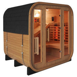 SAUNA OGRODOWA FIŃSKA BECZKA Z PIECEM MOLDE-A 2-4 OSOBOWA 180x200 CM MOLDE-A