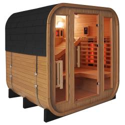SAUNA OGRODOWA FIŃSKA BECZKA Z PIECEM MOLDE-A 2-4 OSOBOWA 180x200 CM MOLDE-A