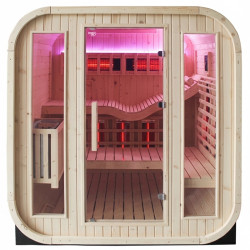 SAUNA OGRODOWA FIŃSKA BECZKA Z PIECEM MOLDE-A 2-4 OSOBOWA 180x200 CM MOLDE-A