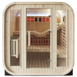 SAUNA OGRODOWA FIŃSKA BECZKA Z PIECEM MOLDE-A 2-4 OSOBOWA 180x200 CM MOLDE-A