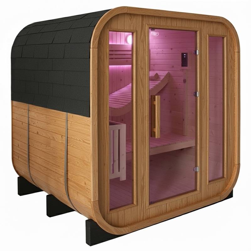 SAUNA OGRODOWA FIŃSKA BECZKA Z PIECEM MOLDE 2-4 OSOBOWA 180x200 CM MOLDE