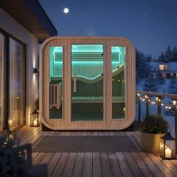 SAUNA OGRODOWA FIŃSKA BECZKA Z PIECEM MOLDE 2-4 OSOBOWA 180x200 CM MOLDE