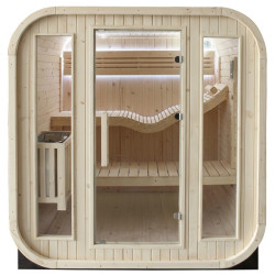 SAUNA OGRODOWA FIŃSKA BECZKA Z PIECEM MOLDE 2-4 OSOBOWA 180x200 CM MOLDE