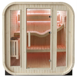 SAUNA OGRODOWA FIŃSKA BECZKA Z PIECEM MOLDE 2-4 OSOBOWA 180x200 CM MOLDE