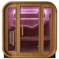 SAUNA OGRODOWA FIŃSKA BECZKA Z PIECEM MOLDE 2-4 OSOBOWA 180x200 CM MOLDE