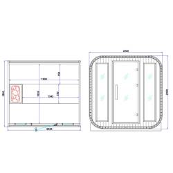 SAUNA OGRODOWA FIŃSKA BECZKA Z PIECEM MOLDE 2-4 OSOBOWA 180x200 CM MOLDE