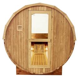 SAUNA OGRODOWA FIŃSKA BECZKA Z PIECEM FORSA-HG 4-6 OSOBOWA 210x180 CM FORSA-HG