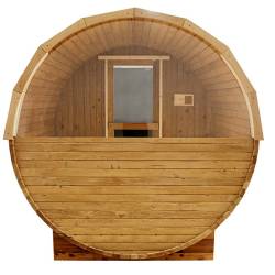SAUNA OGRODOWA FIŃSKA BECZKA Z PIECEM FORSA-HG 4-6 OSOBOWA 210x180 CM FORSA-HG