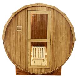SAUNA OGRODOWA FIŃSKA BECZKA Z PIECEM FORSA 4-6 OSOBOWA 210x180 CM FORSA