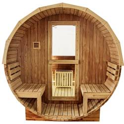 SAUNA OGRODOWA FIŃSKA BECZKA Z PIECEM ASKER-HG 4-6 OSOBOWA 210x240 CM ASKER-HG
