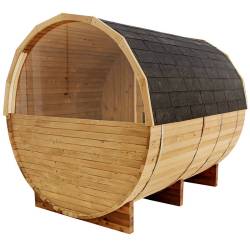 SAUNA OGRODOWA FIŃSKA BECZKA Z PIECEM ASKER-HG 4-6 OSOBOWA 210x240 CM ASKER-HG