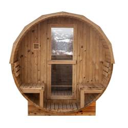 SAUNA OGRODOWA FIŃSKA BECZKA Z PIECEM ASKER-HG 4-6 OSOBOWA 210x240 CM ASKER-HG
