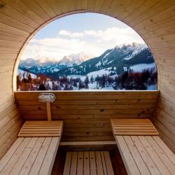 SAUNA OGRODOWA FIŃSKA BECZKA Z PIECEM ASKER-HG 4-6 OSOBOWA 210x240 CM ASKER-HG