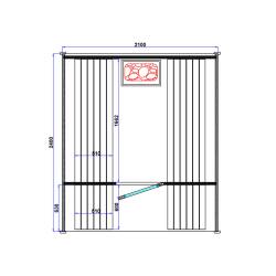 SAUNA OGRODOWA FIŃSKA BECZKA Z PIECEM ASKER-HG 4-6 OSOBOWA 210x240 CM ASKER-HG
