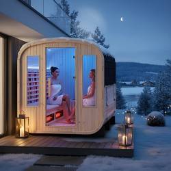 SAUNA OGRODOWA FIŃSKA / INFRARED BECZKA HAMAR 4-6 OSOBOWA 180x200 CM HAMAR