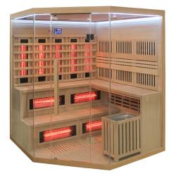 SAUNA INFRARED/FIŃSKA MOSS2 Z PIECEM HARVIA 8KW 5-6 OSOBOWA 200x200 CM 2w1 MOSS2