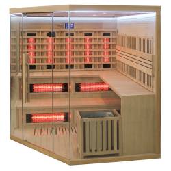SAUNA INFRARED/FIŃSKA MOSS2 Z PIECEM HARVIA 8KW 5-6 OSOBOWA 200x200 CM 2w1 MOSS2