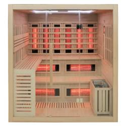 SAUNA INFRARED/FIŃSKA HELSI2 Z PIECEM HARVIA 8KW 5-6 OSOBOWA 200x160 CM 2w1 HELSI2