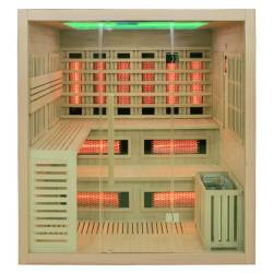 SAUNA INFRARED/FIŃSKA HELSI2 Z PIECEM HARVIA 8KW 5-6 OSOBOWA 200x160 CM 2w1 HELSI2
