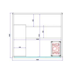 SAUNA INFRARED/FIŃSKA HELSI1 Z PIECEM HARVIA 6KW 4-5 OSOBOWA 180x160 CM 2w1 HELSI1