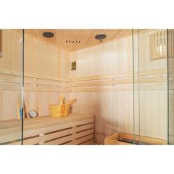 SAUNA FIŃSKA WYSOKOTEMPERATUROWA Z PIECEM OSLO7/HRAVIA 5-6 OSOBOWA 180x180 OSLO7