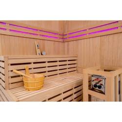 SAUNA FIŃSKA WYSOKOTEMPERATUROWA Z PIECEM OSLO7/HRAVIA 5-6 OSOBOWA 180x180 OSLO7