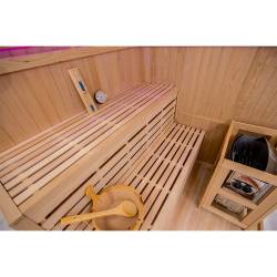 SAUNA FIŃSKA WYSOKOTEMPERATUROWA Z PIECEM OSLO7/HRAVIA 5-6 OSOBOWA 180x180 OSLO7