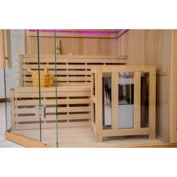 SAUNA FIŃSKA WYSOKOTEMPERATUROWA Z PIECEM OSLO7/HRAVIA 5-6 OSOBOWA 180x180 OSLO7