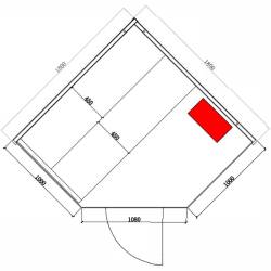 SAUNA FIŃSKA WYSOKOTEMPERATUROWA Z PIECEM OSLO7/HRAVIA 5-6 OSOBOWA 180x180 OSLO7
