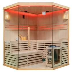 SAUNA FIŃSKA WYSOKOTEMPERATUROWA Z PIECEM OSLO6/HRAVIA 5-6 OSOBOWA 200x200 OSLO6
