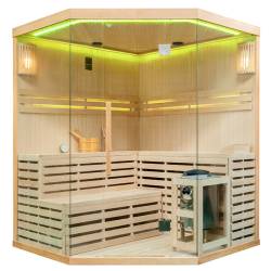 SAUNA FIŃSKA WYSOKOTEMPERATUROWA Z PIECEM OSLO6/HRAVIA 5-6 OSOBOWA 200x200 OSLO6