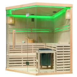 SAUNA FIŃSKA WYSOKOTEMPERATUROWA Z PIECEM OSLO6/HRAVIA 5-6 OSOBOWA 200x200 OSLO6