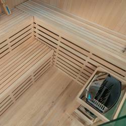 SAUNA FIŃSKA WYSOKOTEMPERATUROWA Z PIECEM OSLO6/HRAVIA 5-6 OSOBOWA 200x200 OSLO6