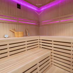 SAUNA FIŃSKA WYSOKOTEMPERATUROWA Z PIECEM OSLO6/HRAVIA 5-6 OSOBOWA 200x200 OSLO6