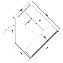 SAUNA FIŃSKA WYSOKOTEMPERATUROWA Z PIECEM OSLO6/HRAVIA 5-6 OSOBOWA 200x200 OSLO6