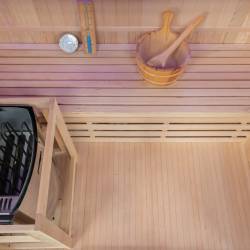 SAUNA FIŃSKA WYSOKOTEMPERATUROWA Z PIECEM OSLO3/HARVIA 3-4 OSOBOWA 150x120 OSLO3