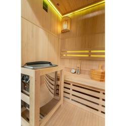 SAUNA FIŃSKA WYSOKOTEMPERATUROWA Z PIECEM OSLO3/HARVIA 3-4 OSOBOWA 150x120 OSLO3