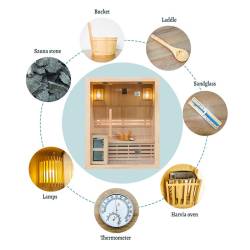 SAUNA FIŃSKA WYSOKOTEMPERATUROWA Z PIECEM OSLO3/HARVIA 3-4 OSOBOWA 150x120 OSLO3