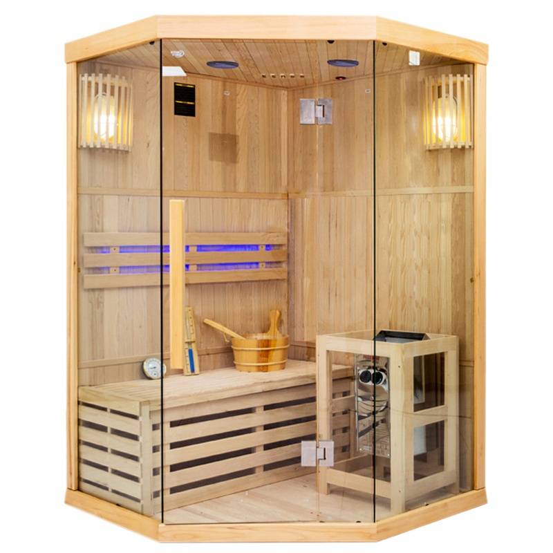 SAUNA FIŃSKA WYSOKOTEMPERATUROWA Z PIECEM OSLO2/HARVIA 1-2 OSOBOWA 120x120 OSLO2